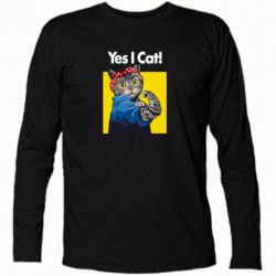 Футболка с длинным рукавом Yes I Cat - PrintSalon