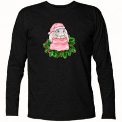 Футболка с длинным рукавом Заяц Новогодний - PrintSalon