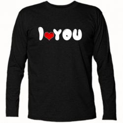 Футболка с длинным рукавом День Валентина I love you