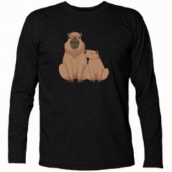 Футболка с длинным рукавом Две капибары - PrintSalon