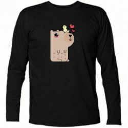 Футболка с длинным рукавом Капибара с цыпленком - PrintSalon