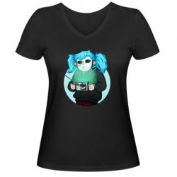 Женская футболка с V-образным вырезом Game Sally Face - PrintSalon