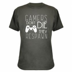 Камуфляжная футболка Gamers dont die they respawn - PrintSalon
