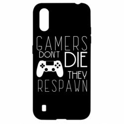 Чехол для Samsung A01/M01 Gamers dont die they respawn - PrintSalon
