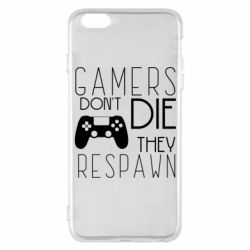Чехол для iPhone 6 Plus/6S Plus Gamers dont die they respawn - PrintSalon