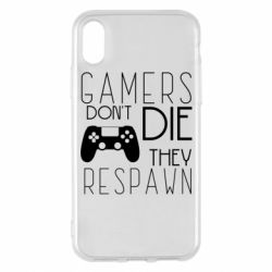 Чехол для iPhone X/Xs Gamers dont die they respawn - PrintSalon