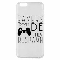 Чехол для iPhone 6/6S Gamers dont die they respawn - PrintSalon