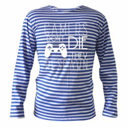 Тельняшка с длинным рукавом Gamers dont die they respawn - PrintSalon