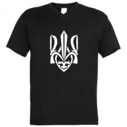 Мужская футболка  с V-образным вырезом Гарний герб України - PrintSalon