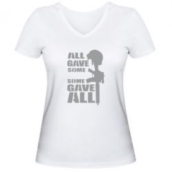 Женская футболка с V-образным вырезом Gave All - PrintSalon
