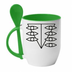 Чашка з ложкою Genesis Evangelion Seele logo - PrintSalon