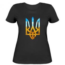 Жіноча футболка Герб на фоні прапора - PrintSalon