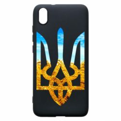 Чохол для Xiaomi Redmi 7A Герб на фоні прапора - PrintSalon