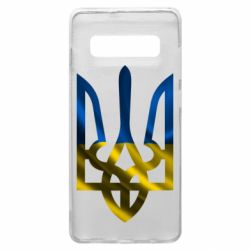 Чохол для Samsung S10+ Герб на фоні прапора - PrintSalon