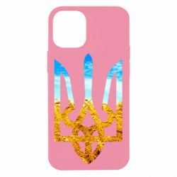 Чохол для iPhone 12 mini Герб на фоні прапора - PrintSalon