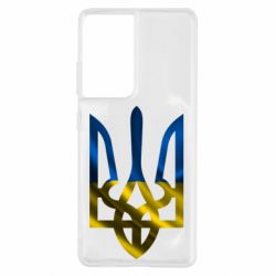 Чохол для Samsung S21 Ultra Герб на фоні прапора - PrintSalon