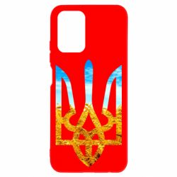 Чохол для Xiaomi Redmi Note 10 Герб на фоні прапора