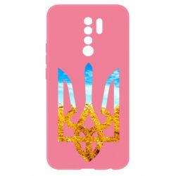 Чохол для Xiaomi Redmi 9 Герб на фоні прапора - PrintSalon