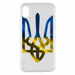 Чохол для iPhone X/Xs Герб на фоні прапора - PrintSalon