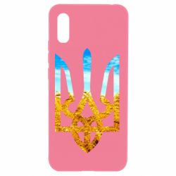 Чохол для Xiaomi Redmi 9a Герб на фоні прапора - PrintSalon