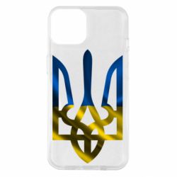 Чохол для iPhone 14 Герб на фоні прапора - PrintSalon