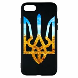 Чохол для iPhone 8 Герб на фоні прапора