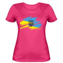 Жіноча футболка Герб на прапорі надає рваній - PrintSalon