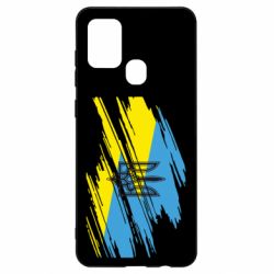 Чохол для Samsung A21s Герб на прапорі надає рваній - PrintSalon