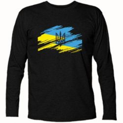 Футболка з довгим рукавом Герб на прапорі надає рваній - PrintSalon