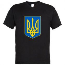 Мужская футболка  с V-образным вырезом Герб неньки-України - PrintSalon