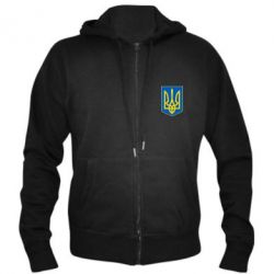 Мужское худи на молнии Герб неньки-України - PrintSalon