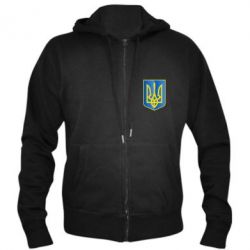 Чоловіче худі на блискавці Герб України 3D - PrintSalon