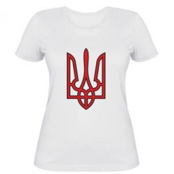 Жіноча футболка Герб України (двокольоровий) - PrintSalon