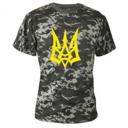 Камуфляжная футболка Герб України новий