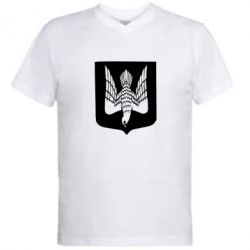 Чоловіча футболка з V-подібним вирізом Герб України сокіл