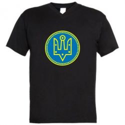 Чоловіча футболка з V-подібним вирізом Герб України у колі - PrintSalon