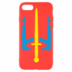 Чохол для iPhone SE 2022 Герб України з автоматами та мечем