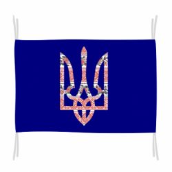 Флаг Герб України з національніми візерунками