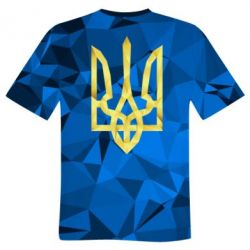 Мужская футболка 3D Герб Украины Poly - PrintSalon