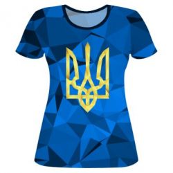 Женская футболка 3D Герб Украины Poly