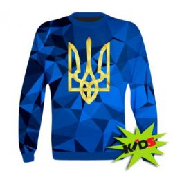 Дитячий 3D світшот Герб України Poly