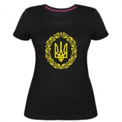 Женская премиум футболка Герб Украины - PrintSalon