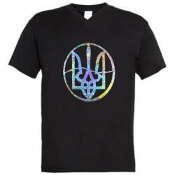 Чоловіча футболка з V-подібним вирізом Герб у колі Голограма