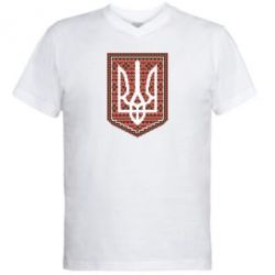 Чоловіча футболка з V-подібним вирізом Герб вишиванка
