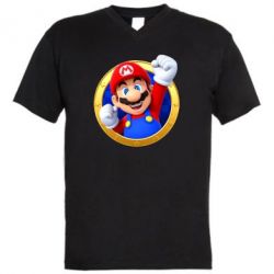 Чоловіча футболка з V-подібним вирізом Герой Маріо - PrintSalon