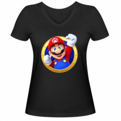 Жіноча футболка з V-подібним вирізом Герой Маріо - PrintSalon