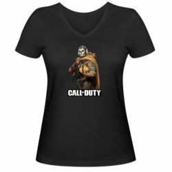 Жіноча футболка з V-подібним вирізом Ghost CoD - PrintSalon