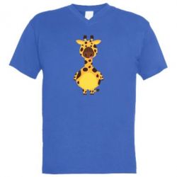 Мужская футболка  с V-образным вырезом Giraffe - PrintSalon