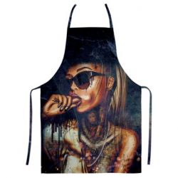 Фартух з 3D принтом Girl in tattoos-PrintSalon Фартух з 3D принтом Girl in tattoos