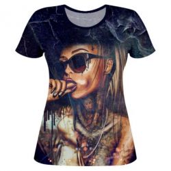 Женская футболка 3D Girl in tattoos-PrintSalon Женская футболка 3D Girl in tattoos